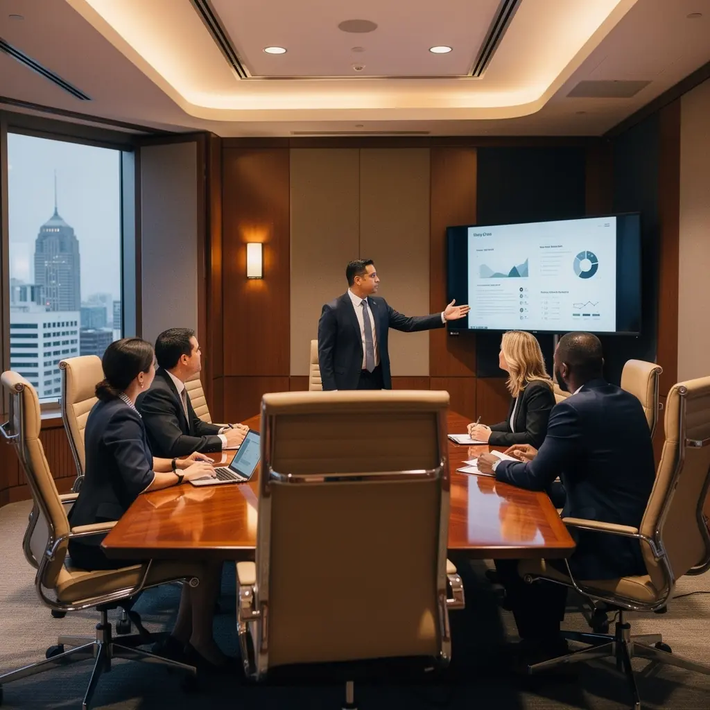 Zastosowanie paneli akustycznych w biurze, aby zminimalizować hałas i poprawić komfort pracy.