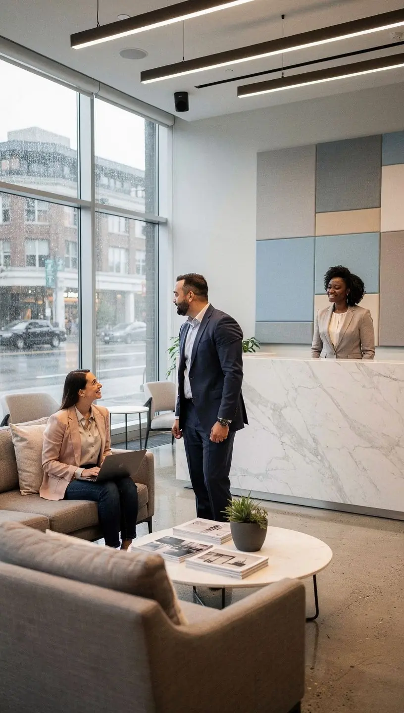 Nowoczesne biuro z ergonomicznie zaprojektowanymi stanowiskami pracy i strefami relaksu.