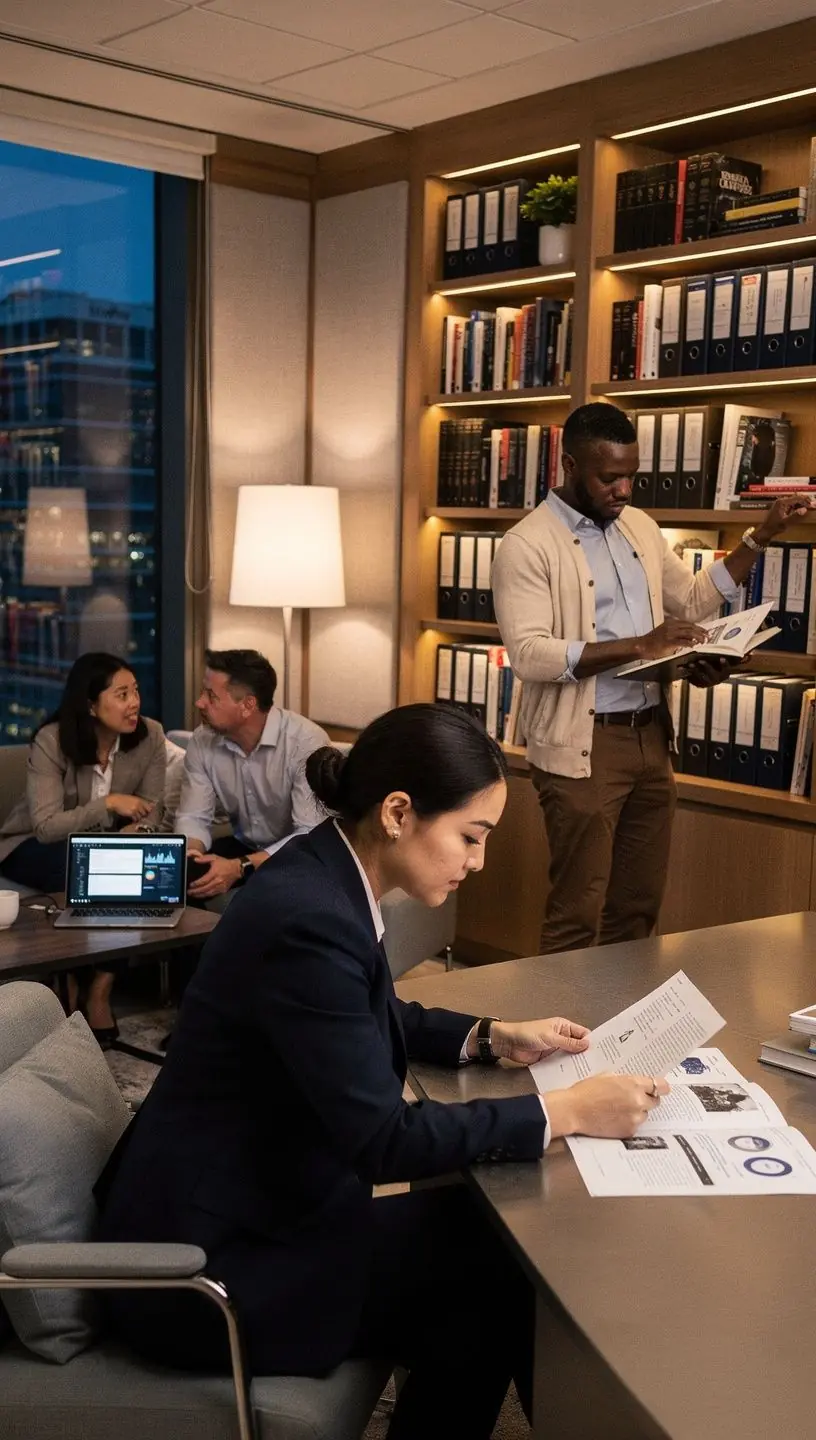 Przestrzeń biurowa zaprojektowana z myślą o zwiększonej produktywności i akustyce.